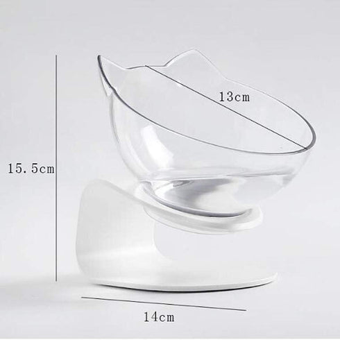 Luck Dawn Cat Elevated Bowl with Raised Stand, 15 Degree Tilted Design Neck Guard Stand for Cats or Small Dogs