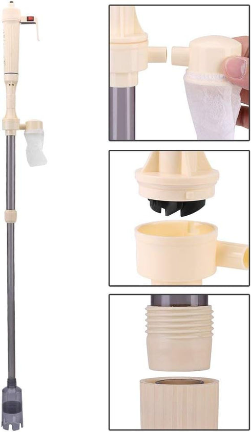 Aquarium Electric Water Changer - Battery Powered Sand Gravel Washing Device for Fish Siphon Water Change