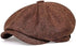 Linen Men's Newsboy Flat Cap, 8 Panel Ivy Cabbie Hat, Breathable Summer Gatsby Irish Fishing Hats