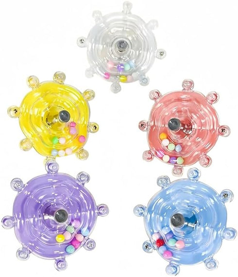 LEZHUJIA 5-Pack Interactive Rotating Treat Dispenser for Small and Medium Parrots Cage-Mounted Toy