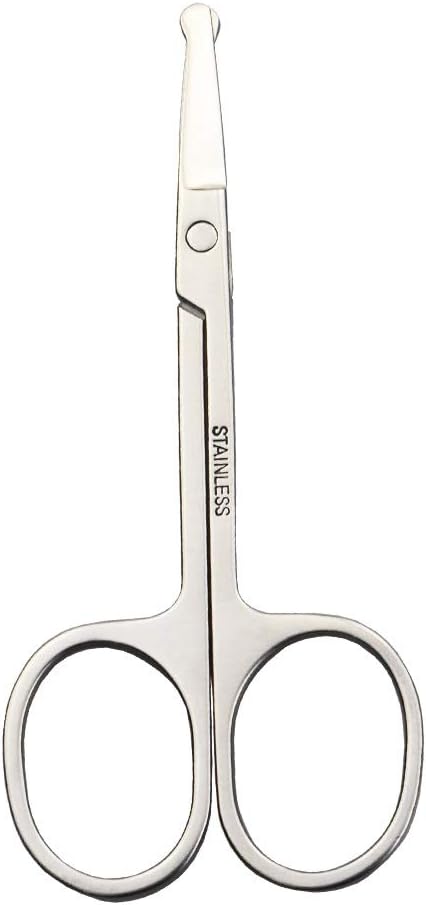 3.5-Inch Stainless Steel Round-Tip Grooming Scissors for Dog Pet Nose, Ear, Face, Paw Hair
