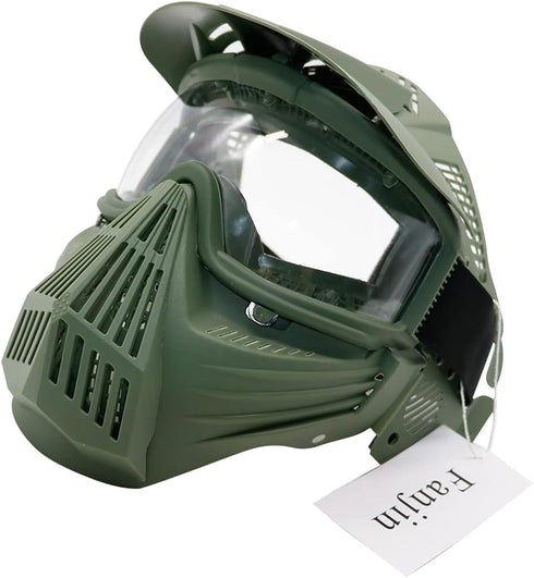 Tactical Paintball Mask, Airsoft Full Face Gear with Goggles, Impact Resistant for Outdoor Activities