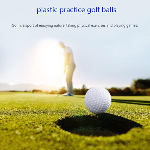 Xwejek 12Pcs,42mm White Hollow Practice Golf Balls Plastic Plastic Golf Training Balls Airflow Limited Flight Golf