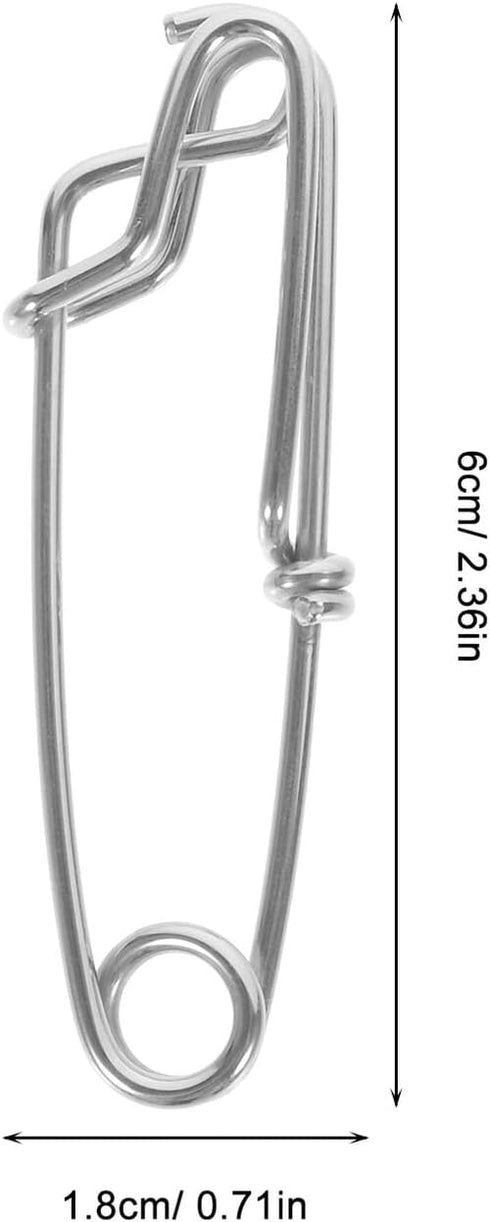 12pcs GANAZONO Stainless Steel Fishing Snap Buckle and Open Eye Connector High Strength Snap Swivel Clip for Sea