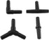 Aquarium Air Valve Connector, 48PCS 4 Type Black Plastic Splitters for Fish Tank 3/16 Air Line Air Pump