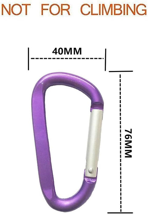 Large 3" Aluminum Carabiners Keychain - Premium Durable D-Ring Clip Hook for Camping Accessories, Snap Link Key Chain