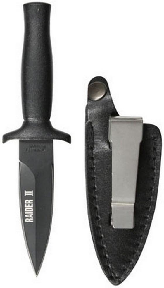 Rothco Raider II Boot Knife - Black Matte Stainless Steel