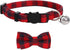 SLSON 4 Pack Cat Collars Breakaway with Bell, Cute Bowtie for Pet Kittens and Small Dogs, Adjustable 8-11In (Plaid)