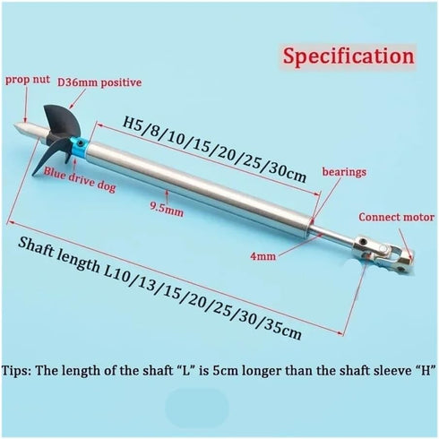 AmnPtr 4mm Fit for RC Boat Axle Drive Shaft + Three-Leaf Screw + Universal Joint + Bushing + Propeller Nut/Sleeve