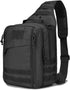Pack Pack 07-Black) REEBOW GEAR Tactical Sling Bag w/Gun Holster Small Military Rover Shoulder Sling Molle Assault