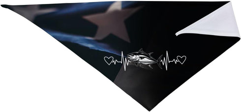 Kangweida Bluefin Tuna Heartbeat Stylish Pet Bandana Cute Pattern Triangle Scarf for Dogs and Cats