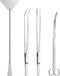 4Pcs Aquascaping Tools Kit, Long and Strong Aquarium Tweezers, Scissors, Algae Scraper, Plant Trimming Kit for
