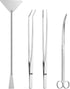 4Pcs Aquascaping Tools Kit, Long and Strong Aquarium Tweezers, Scissors, Algae Scraper, Plant Trimming Kit for