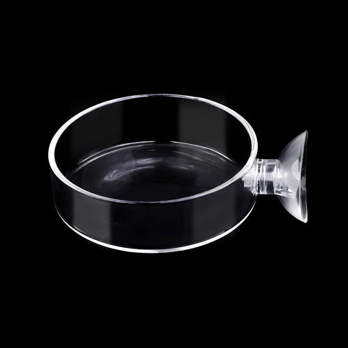 WEAVERBIRD 60mm Aquarium Shrimp Feeder Dish - Suction Glass Fish Tank Feeding Bowls, Round Clear Dishes