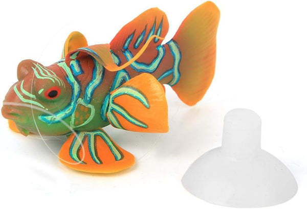 eecoo Realistic Fake Fish, Luminous Ocean Tropical Angel Fish Aquarium Ornament, Decoration for Fish Tank (Orange)