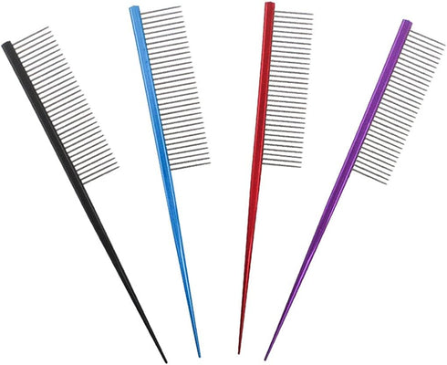 Pet Grooming Comb, Rat Tail Comb for Cat Hair Trimmer, Dog Hairstyle Comb with Rounded Ends