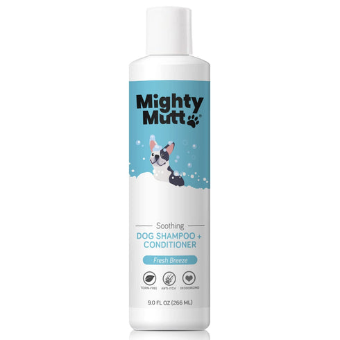 Mighty Mutt Soothing Dog Shampoo and Conditioner – Natural, Hypoallergenic & Anti-Itch Formula for Sensitive Skin, 9 fl