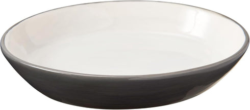SPOT by Ethical Products Heavy Ceramic High Gloss Dog Bowl, Durable Pet Dish - Dishwasher Safe - 2 TONE GRAY OVAL 6"