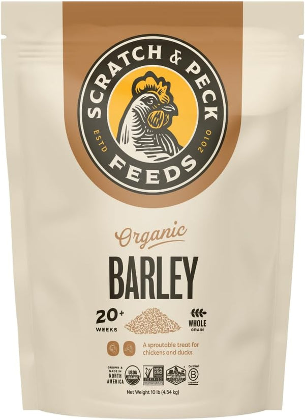 Scratch and Peck Whole Barley Chicken, Duck and Livestock Supplemental Grain -