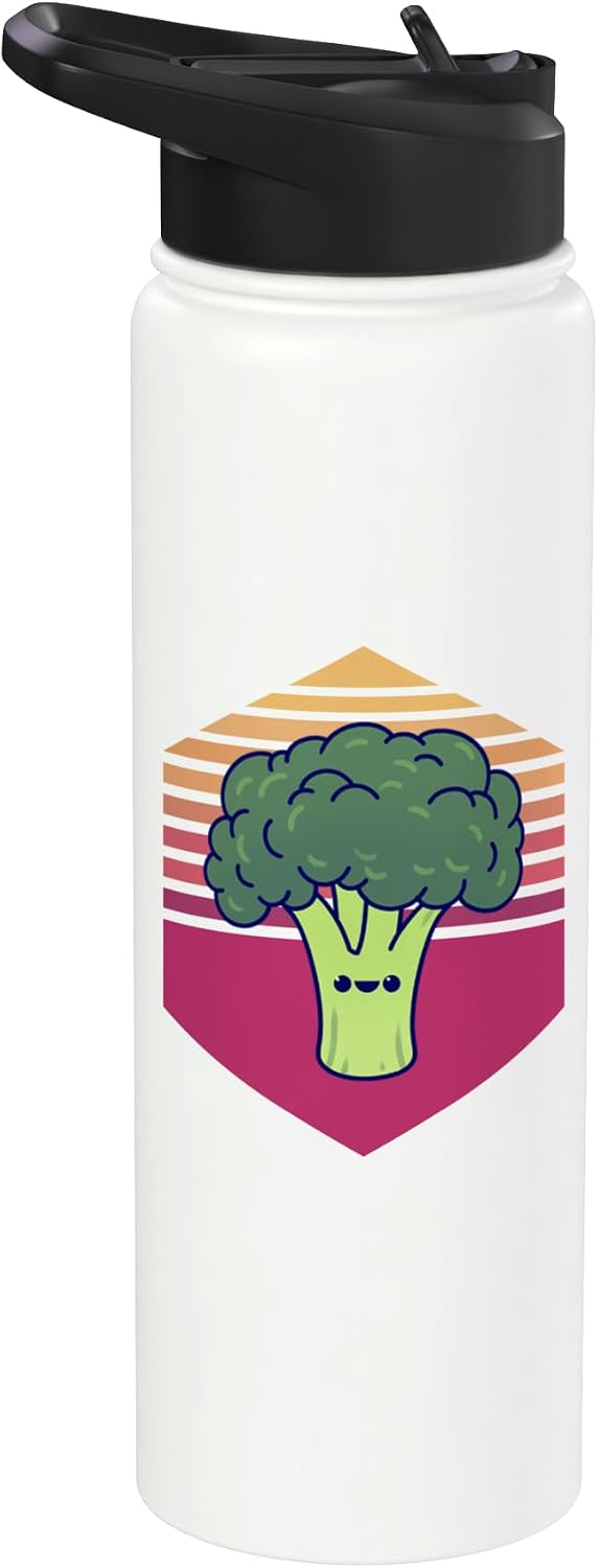 Kawaii Broccoli Vintage Stainless Steel Insulated Water Bottle