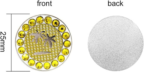 Pack of 3 Golf Ball Markers Crystal Ball Markers