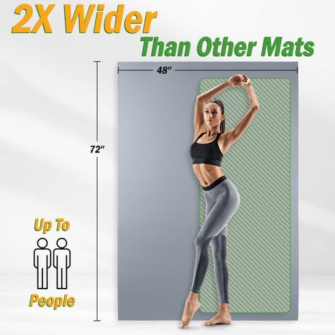Large Yoga Mat, 6’x4’ Wide Exercise Mat, 8mm Thick Non-Slip Workout Mat for Home Fitness