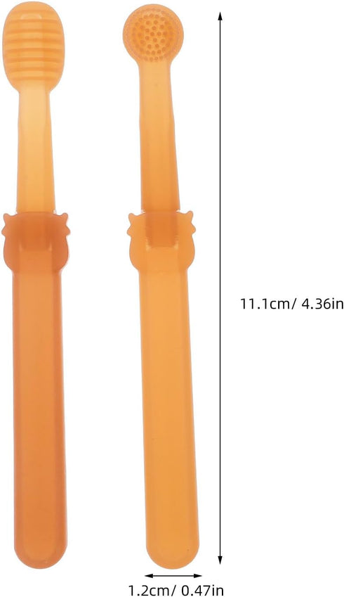 Set TOYANDONA Pet Toothbrush Soft Silicone Dual-Headed Toothbrush for Cats and Small Dogs Puppy Tooth Brushing Kit