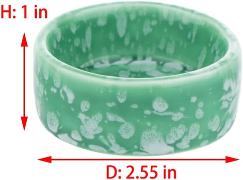 2 Pcs Hamster Ceramic Food Bowl, Chew-Resistant Food and Water Dish for Small Animals in Green and Purple