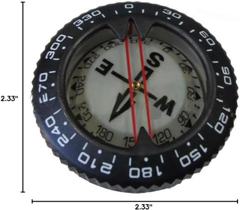 80M 25 Scuba Choice Diving Compass Module - Glow in the Dark, Aluminum, Max Depth, Portable, Tilt, Compact & Durable