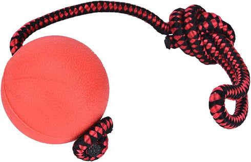 Natural Rubber Dog Toy Ball on a Rope for Training, Playing, Chewing, Solid Tooth Cleaning Toys, Virtually