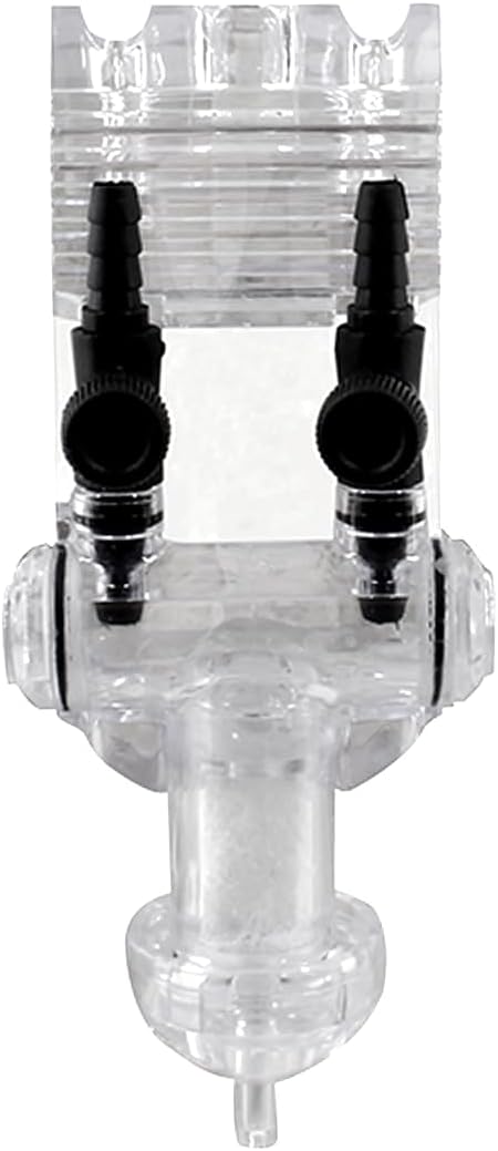2-Way Aquarium Air Check Flow Control, Check Valve & Switch Gang Valve, Aquarium Accessories (Clear, Black)