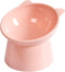 Tilted Elevated Cat Food Bowl, Whisker Friendly Anti Vomiting Slanted Feeding Bowls (Tall Cat Bowl-Pink)