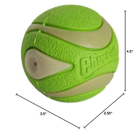 Chuckit! Max Glow Ultra Squeaker Ball, Medium (2.5 Inch Diameter), 1 Pack for Breeds 20-60 lbs