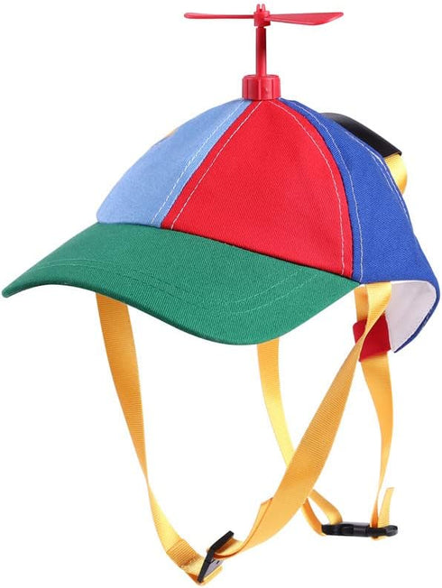 GEANBAYE Dog Hats with Funny Propeller - Size and Rope Double Adjustment for Small, Medium, Large Dogs and Cats