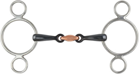 Shires Two Ring Sweet Iron Gag with Raised Ribs