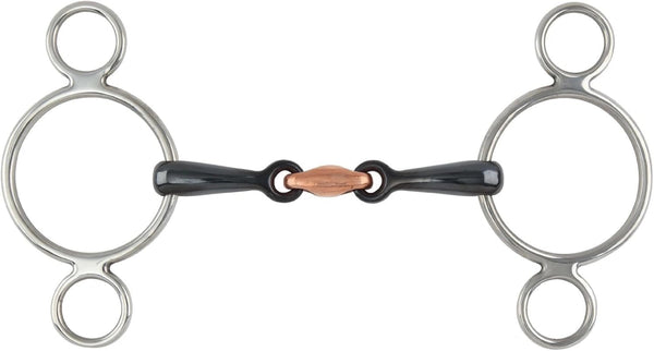 Shires Two Ring Sweet Iron Gag with Raised Ribs