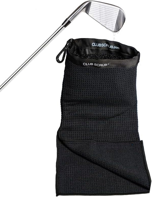 Towel Pro Golf Club and Ball Cleaning Pouch with Attached Towel, Waterproof Exterior, Machine Washable Microfiber