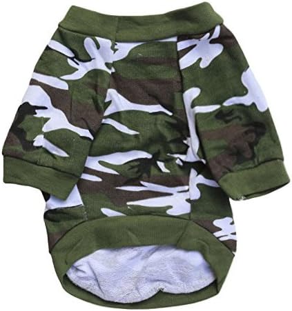 DroolingDog Camo Dog T-Shirt for Boys, Small Green Dog Outfit, Army Dog Clothes, Boy Dog Shirts, Camouflage T Shirts