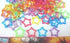 Star Shape Clear Color Chain Links, Plastic Neon Toy Parrot Bird Foot Parts, Kid DIY, 100pcs