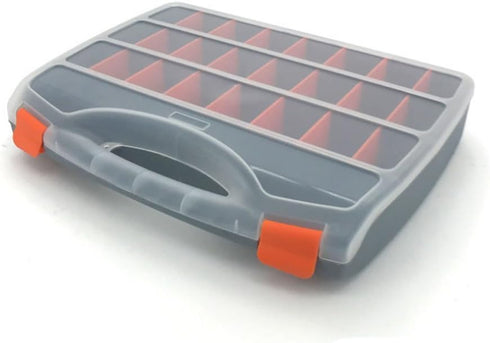 TOPIND Fishing Tackle Box, Double-Sided Transparent Storage with Adjustable Dividers, Plastic Organizer for Fishing