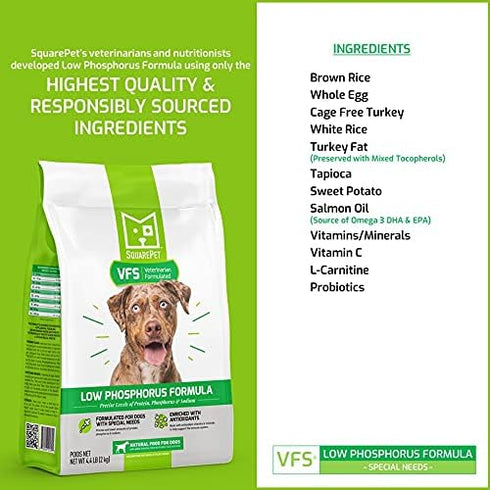 VFS Low Phosphorus Special Needs Dry Dog Food, Cage Free Turkey and Whole Eggs, 4.4lb