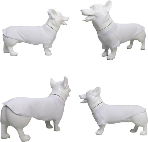 Lovelonglong Dog Costumes, Blank T-Shirt Tee for Dachshund and Corgi, 100% Cotton, White, D-XL