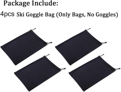 Ski Goggle Bag, Soft Micro-Fiber Protective Storage Case Sleeve, 4PCS Protection Bags for Snow Goggles Ski Mask