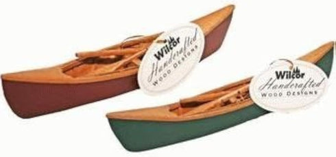 Wooden Canoe Decorative Hand-Crafted Wooden Canoe with Paddles Miniature Replica (1-pc) 7-inch