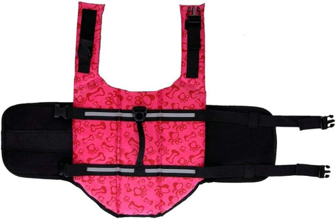 Surblue Dog Life Jacket - Adjustable Flotation Vest for Water Safety at Pool, Beach, Boating, Swimming (Large, Pink)