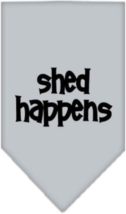 Pet and Dog Bandana Screen Printed, Shed Happens Grey Large