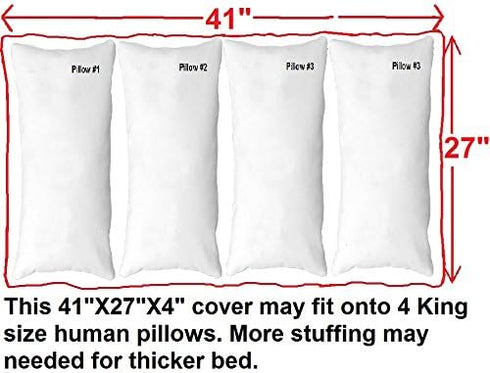 Dogbed4less DIY Durable Blue Denim Pet Bed Cover, Waterproof Internal Case for 41"X27"X4" Large Dog Bed