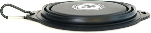 FRIENDS FUREVER Collapsible Dog Bowl (Black) - (850ml) - Premium Quality, Food Grade, Travel Bowl