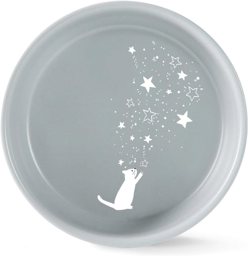 Fringe Studio Celestial CAT Small Pet Bowl, Stoneware PetShop Collection (478005)
