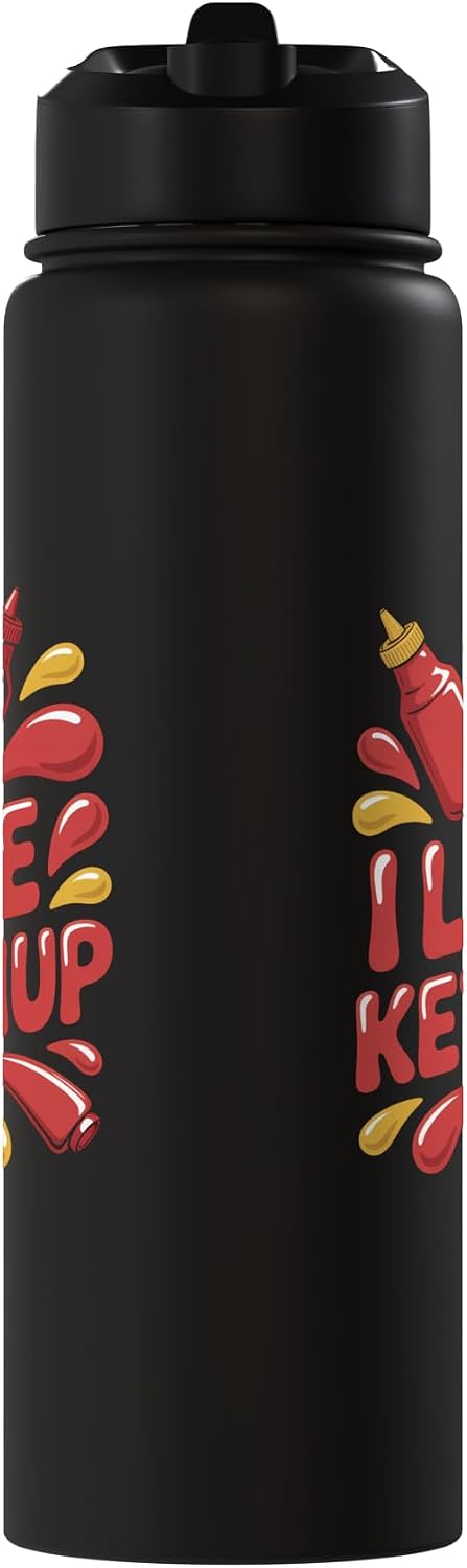 Ketchup Enthusiast Condiment Lover I Love Ketchup Sauce Passionate Fan Stainless Steel Insulated Water Bottle